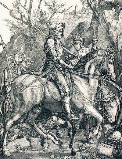 O Cavaleiro da Morte, c.1880 (gravura) de Albrecht (after) Durer or Duerer