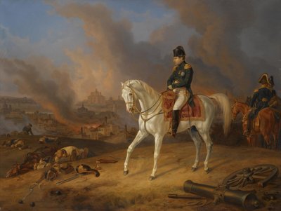 Napoleão Bonaparte diante da cidade ardente de Smolensk de Albrecht Adam