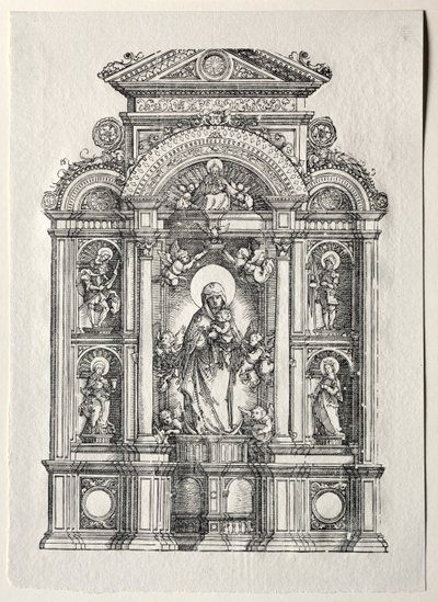 Altar com a bela Maria de Regensburg, 1520. de Albrecht Altdorfer