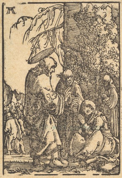 Cristo se despedindo de sua mãe, da queda e salvação da humanidade através do ..., ca. 1513 de Albrecht Altdorfer