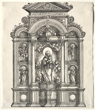Grande Altar com a Virgem, na fronteira com SS. Christopher, George, Barbara, Catherine de Albrecht Altdorfer