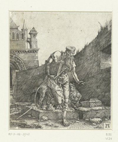 São Jerónimo no pátio de uma igreja de Albrecht Altdorfer