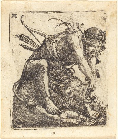 Hércules vencendo o leão de Nemeia de Albrecht Altdorfer