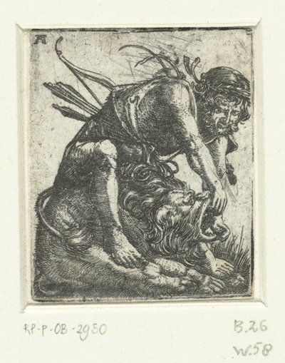 Hércules mata o leão da Nemeia de Albrecht Altdorfer