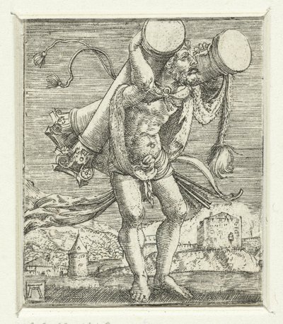Hercules transporta as colunas de Albrecht Altdorfer