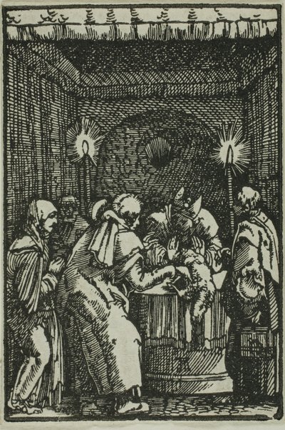 A oferta de Joaquim recusada, de A queda e a redenção do homem de Albrecht Altdorfer