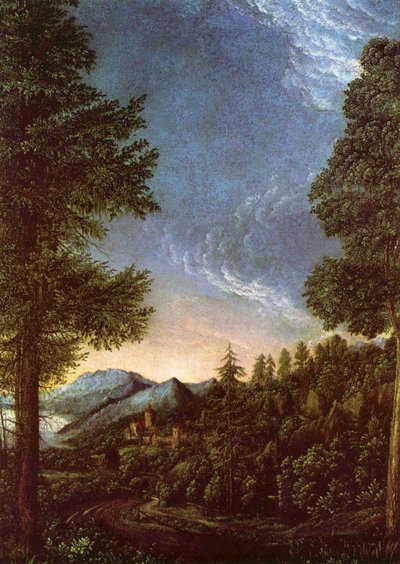 Paisagem do Danúbio perto de Regensburg de Albrecht Altdorfer