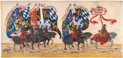 Os príncipes alemães - Obra de Albrecht Altdorfer (ca. 1480-1538), lápis, tinta e aguarela, ca. 1515 - Albertina, Viena (Áustria) de Albrecht Altdorfer