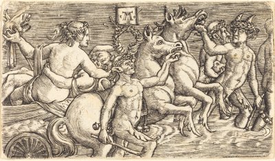 Amantes liderados por Seagods em Triumph de Albrecht Altdorfer