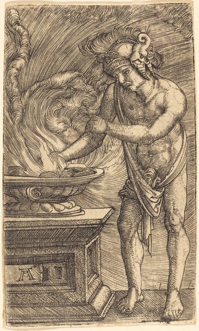 Múcio Cévola queimando a própria mão de Albrecht Altdorfer