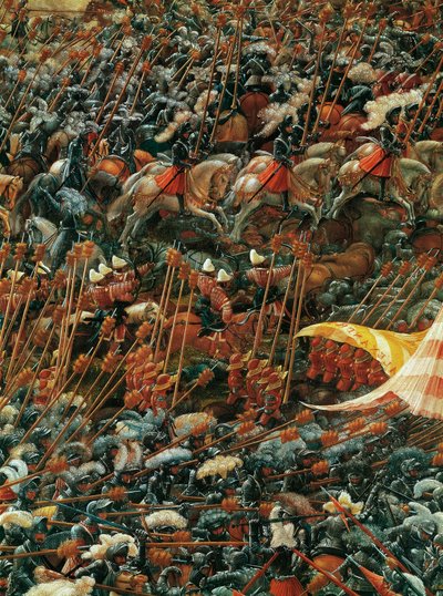 Exércitos em oposição, detalhe de A Batalha de Alexandre em Issus de Albrecht Altdorfer