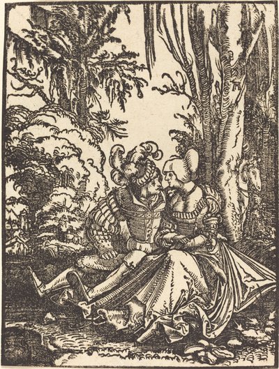 Par de amantes em uma paisagem de Albrecht Altdorfer