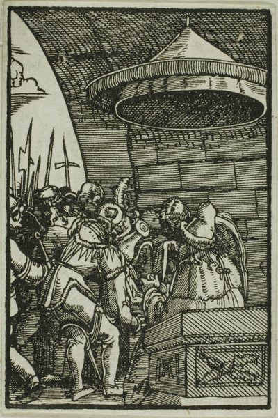Pilatos lavando as mãos, da queda e redenção do homem de Albrecht Altdorfer