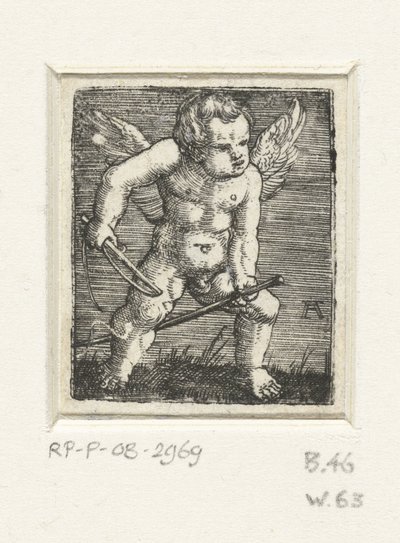 Putto com um cavalo de pau de Albrecht Altdorfer