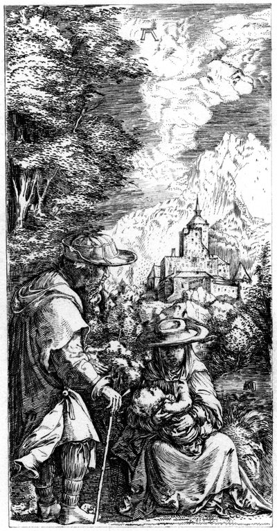 Descanse na fuga para o Egito, c1515-1519 1849. de Albrecht Altdorfer
