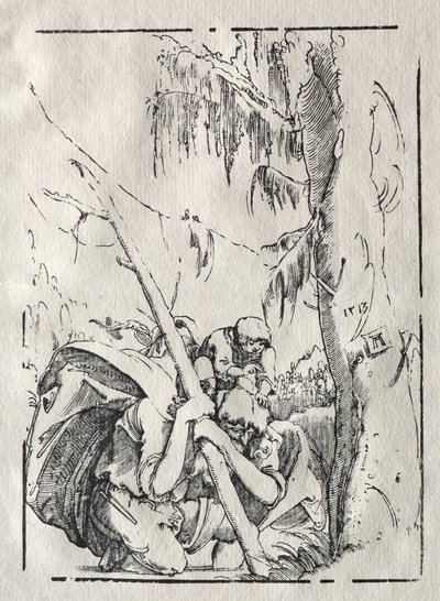 São Cristóvão Cruzando a Água com Cristo nos Ombros, 1513. de Albrecht Altdorfer