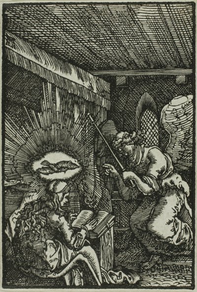 A Anunciação, de A Queda e Redenção do Homem de Albrecht Altdorfer