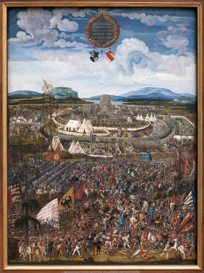 A Batalha de Alexandre. A vitória de Alexandre III da Macedônia disse o Grande (356-323 AC) sobre Dario III Codoman (cerca de 380-330 AC), rei dos persas para Issos (perto do atual Iskenderun, Turquia) em 333 AC. Pintura de Albrecht Altdorfer (1480-153 a.C de Albrecht Altdorfer