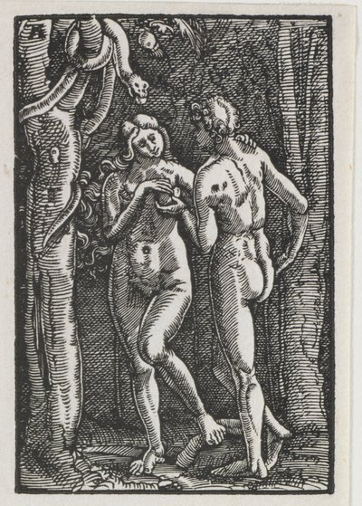 A Queda e Redenção do Homem: Adão e Eva Comendo o Fruto Proibido de Albrecht Altdorfer