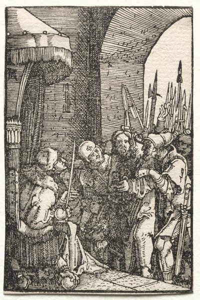 A queda e redenção do homem: Cristo antes de Pilatos, c. 1515 de Albrecht Altdorfer