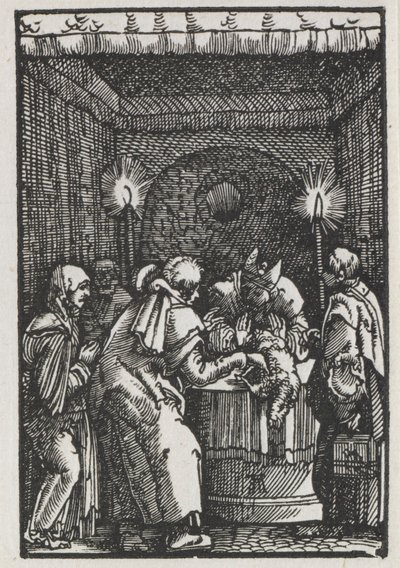 A Queda e Redenção do Homem: Oferta de Joachims Rejeitada pelo Sumo Sacerdote, c. 1515 de Albrecht Altdorfer