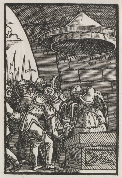 A Queda e Redenção do Homem: Pilatos Lavando as Mãos, c. 1515 de Albrecht Altdorfer