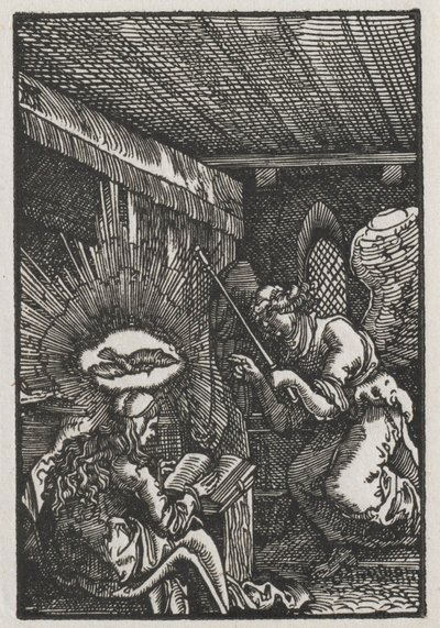 A Queda e Redenção do Homem: A Anunciação, c. 1513 de Albrecht Altdorfer