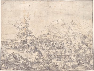 A grande paisagem com o moinho de água de Albrecht Altdorfer