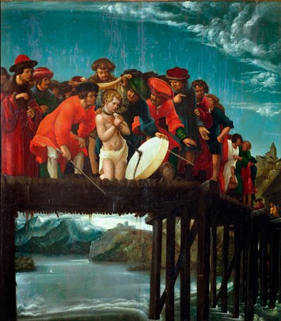 O Mártir de Saint Florian O cristão Florian, martírio durante a perseguição de Diocleciano, foi lançado no rio perto de Lorch, na Áustria, em 304 dC. Detalhe. Pintura de Albrecht Altdorfer (1480 ca.-1538) 1525-1530 Dim. 76x67 cm Florença, galeria degl de Albrecht Altdorfer