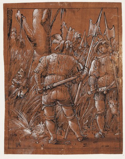 Dois lansquenets assistindo um par de amantes de Albrecht Altdorfer