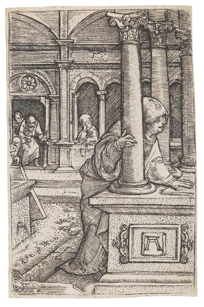 Virgem Maria procurando por Jesus de doze anos no Templo, c. 1519. de Albrecht Altdorfer