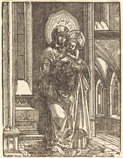 Virgem e criança em uma igreja de Albrecht Altdorfer