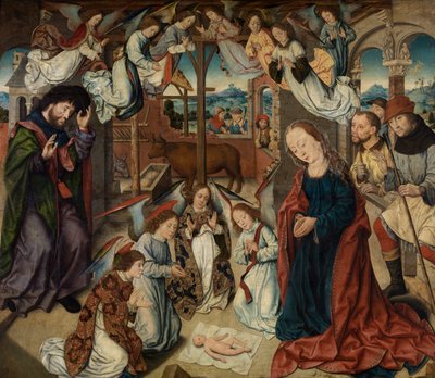 A Adoração dos Pastores (óleo sobre painel) de Albrecht Bouts