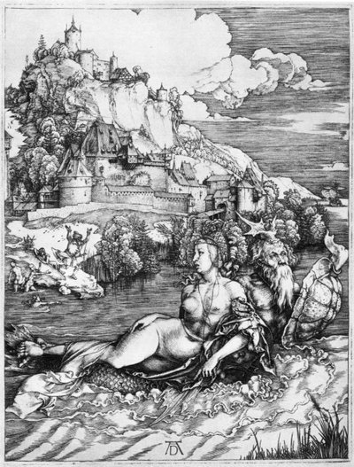 Um monstro marinho levando uma princesa, 1500, 1936 de Albrecht Dürer