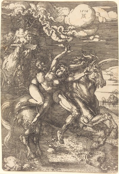 Rapto em um unicórnio de Albrecht Dürer