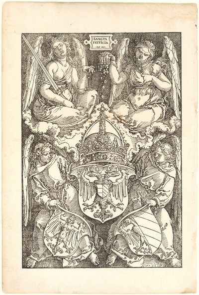 Alegoria com os brasões do Império e da cidade de Nuremberga de Albrecht Dürer