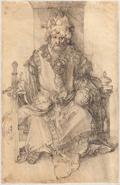 Um governante oriental sentado em seu trono de Albrecht Dürer