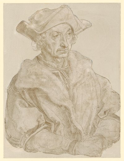 Retrato de um homem mais velho, sem barba (Sebastian Brant) de Albrecht Dürer