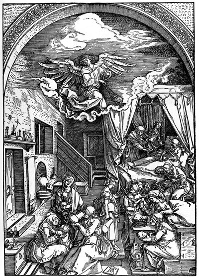 Nascimento da Virgem, 1502-1505, 1936 de Albrecht Dürer