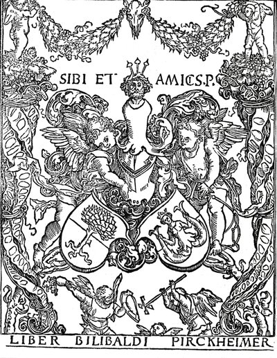 Bookplate de Willibald Pirkheimer, c1502-1503, 1906 de Albrecht Dürer