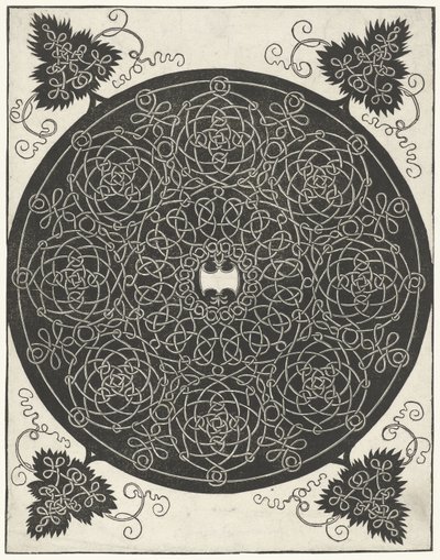 Exemplo de bordado com escudo em forma de machado de Albrecht Dürer