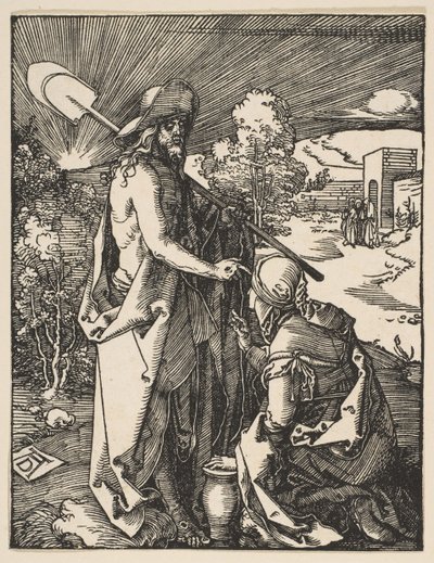 Cristo Aparecendo a Maria Madalena, de The Small Passion, ca. 1510 de Albrecht Dürer