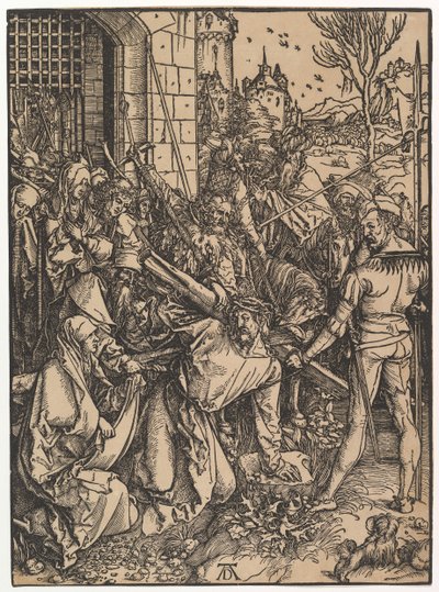 Cristo carregando a cruz, de The Large Passion, ca. 1498 de Albrecht Dürer