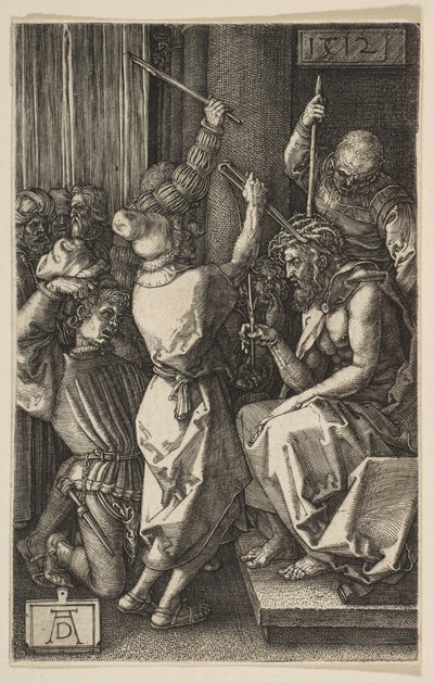 Cristo coroado de espinhos, da paixão gravada, 1512. de Albrecht Dürer