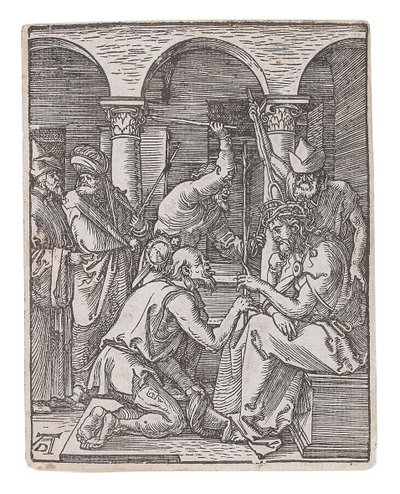 Cristo Coroado de Espinhos, da série A Pequena Paixão, ca 1509-1511. de Albrecht Dürer