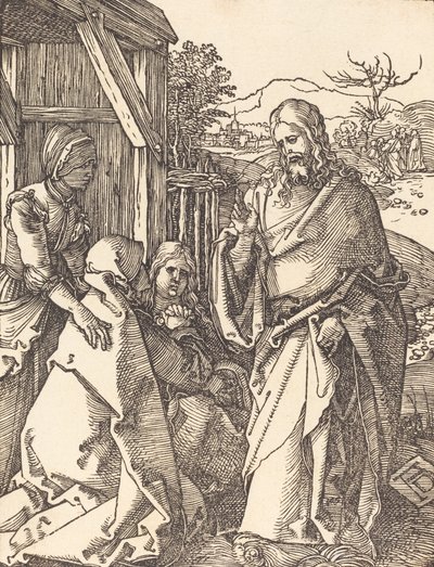 Cristo se despedindo de sua mãe, provavelmente c. 15091510. de Albrecht Dürer