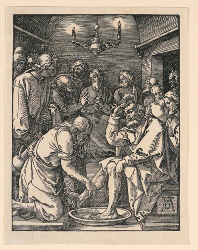 Cristo lavando os pés, da série A Pequena Paixão de Albrecht Dürer