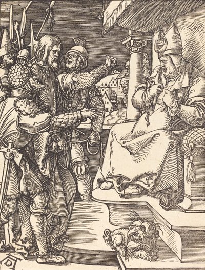 Cristo antes de Caifás, provavelmente c. 15091510. de Albrecht Dürer