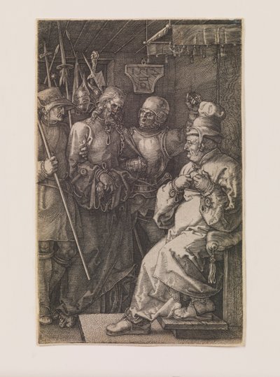 Cristo antes de Caifás, da série "A Paixão Gravada" de Albrecht Dürer