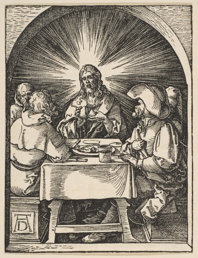Cristo em Emaús, de «A Pequena Paixão» de Albrecht Dürer